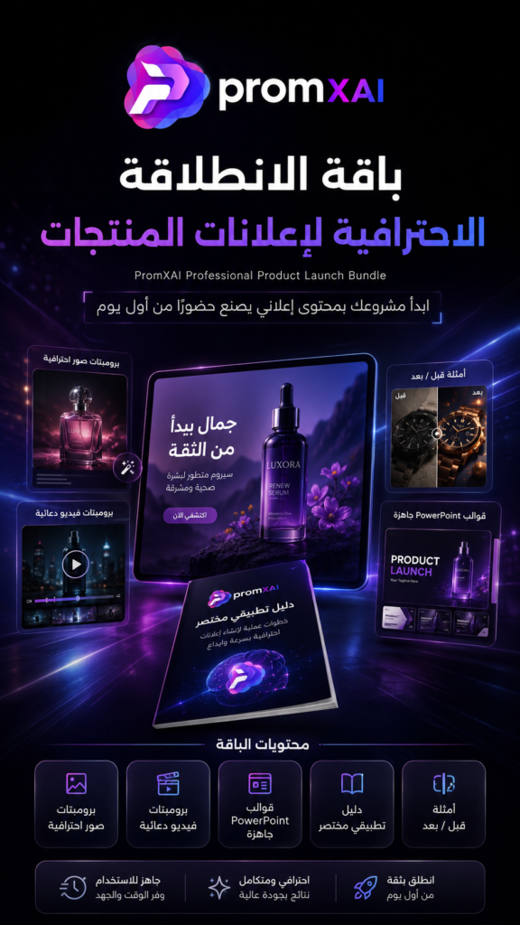 باقة الانطلاقة الاحترافية لإعلانات المنتجات
